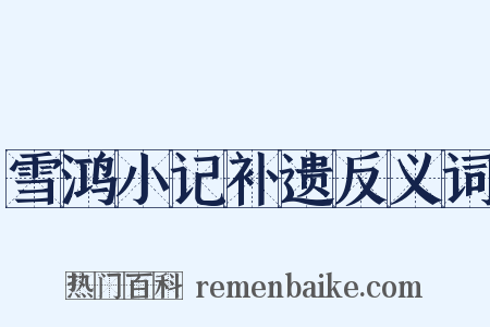 雪鸿小记补遗反义词是什么意思的图片